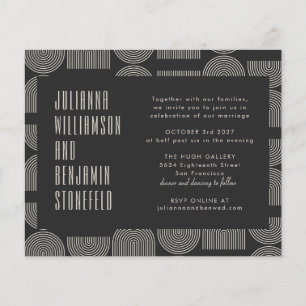 Mariage de lignes d'arche noire géométrique modern