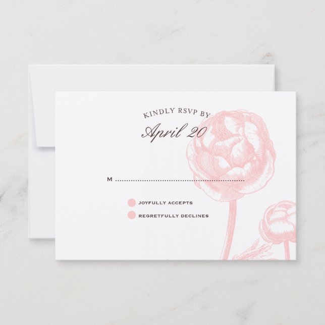 Mariage de Little Blossoms RSVP rose (Devant)