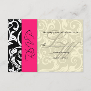 Mariage de l'ivoire rose chaud RSVP