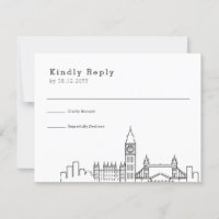 Mariage de Londres | Stylisé Skyline RSVP