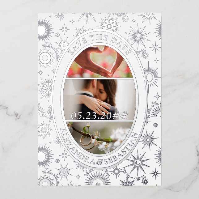 Mariage de lune céleste Faire-part Enregistrer la  (Recto)