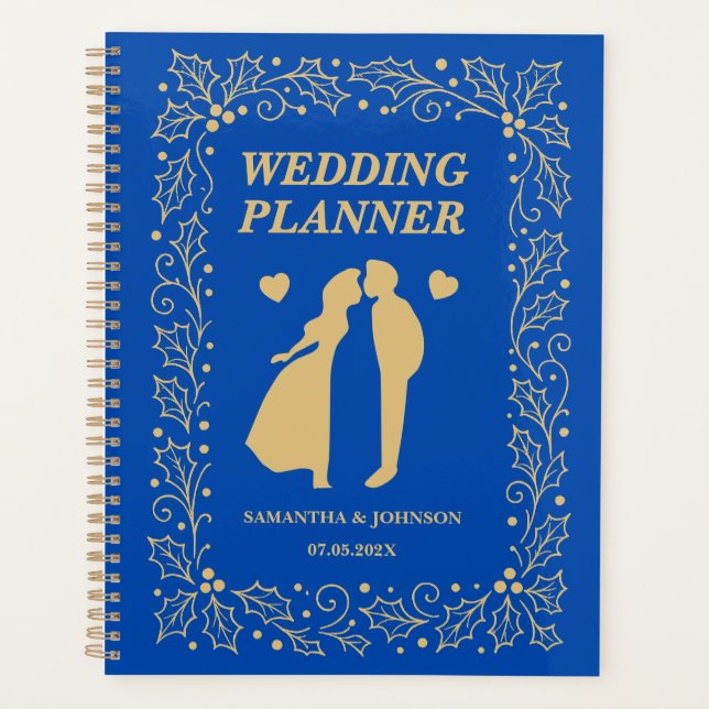 Mariage de Luxe Bleu Cobalt et Or Antique (Devant)