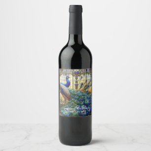Mariage de luxe : Étiquettes de vin Peacock en ver
