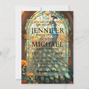 Mariage de Luxe : Invitations Majestueuses au Paon