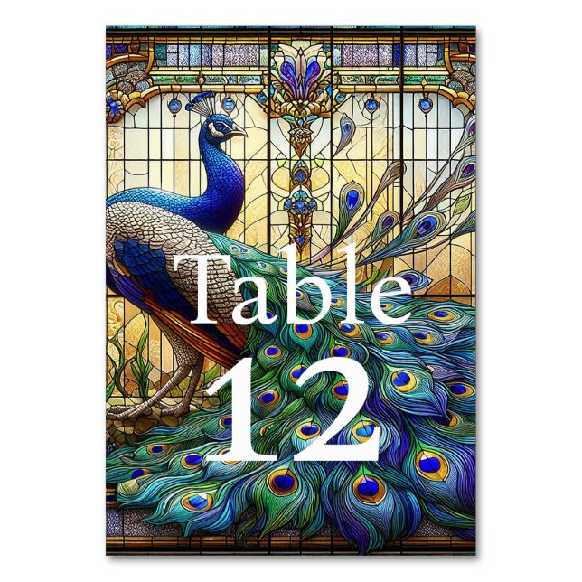 Mariage de Luxe : Numéros de Table Paon (Par défaut)