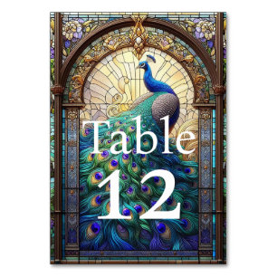 Mariage de luxe : Numéros de table Peacock