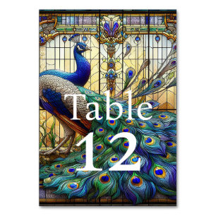 Mariage de luxe : Numéros de table Peacock