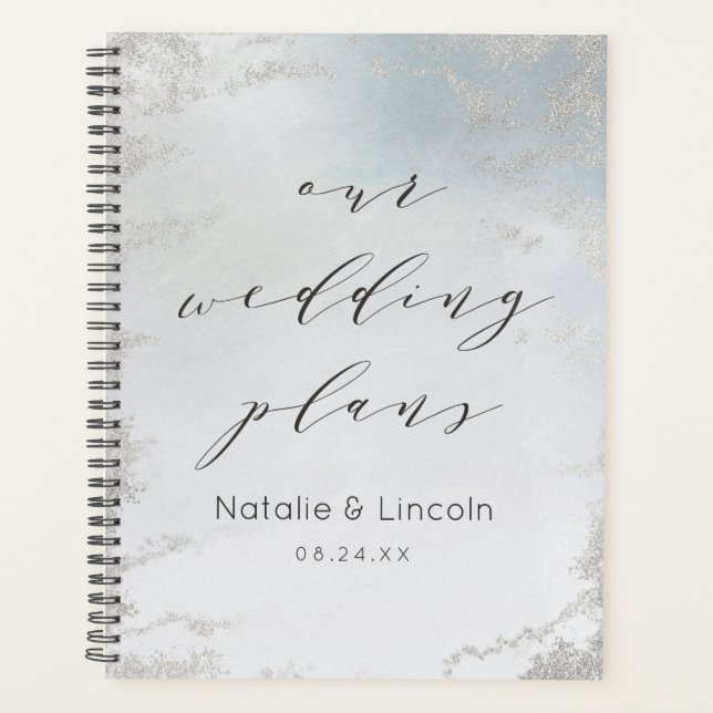 Mariage de luxe Ombre Dusty Blue Frosted Silver (Devant)