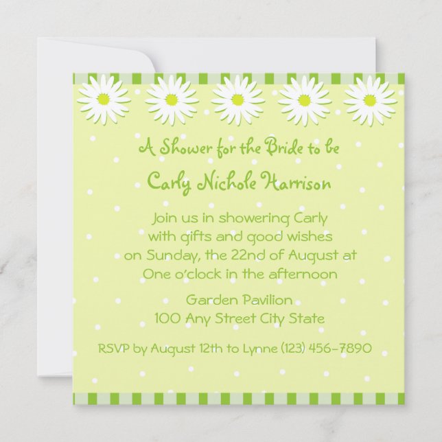 Mariage de marguerite / Invitation douche (Devant)