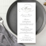 Mariage de menu Chic Faux Argent Modèle<br><div class="desc">Modèle de menu Chic Faux Mariage à huile d'argent.</div>