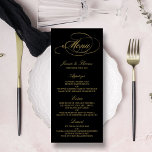 Mariage de menu Chic Faux Gold Foil Modèle<br><div class="desc">Célébrez dans le style avec ces cartes de menu tendance. Le libellé est facile à personnaliser et vos invités de dîner seront ravis lorsqu'ils reçoivent ces menus super élégants.</div>