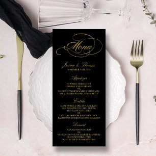 Mariage de menu Chic Faux Gold Foil Modèle