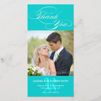 Mariage de MERCI CARTE PHOTO AQUA INITIAL
