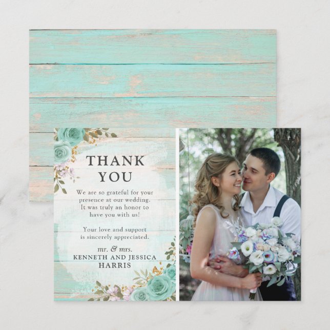 Mariage de Merci de bois rustique (Devant / Derrière)