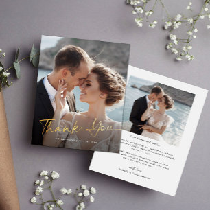 Mariage de Merci de budget photo Gold Script moder