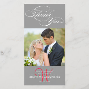 MARIAGE de MERCI de CARTE PHOTO GRAY INITIAL