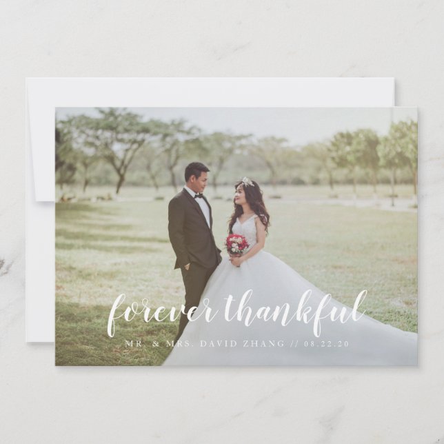 Mariage de Merci de lettres à la main pleine photo (Devant)