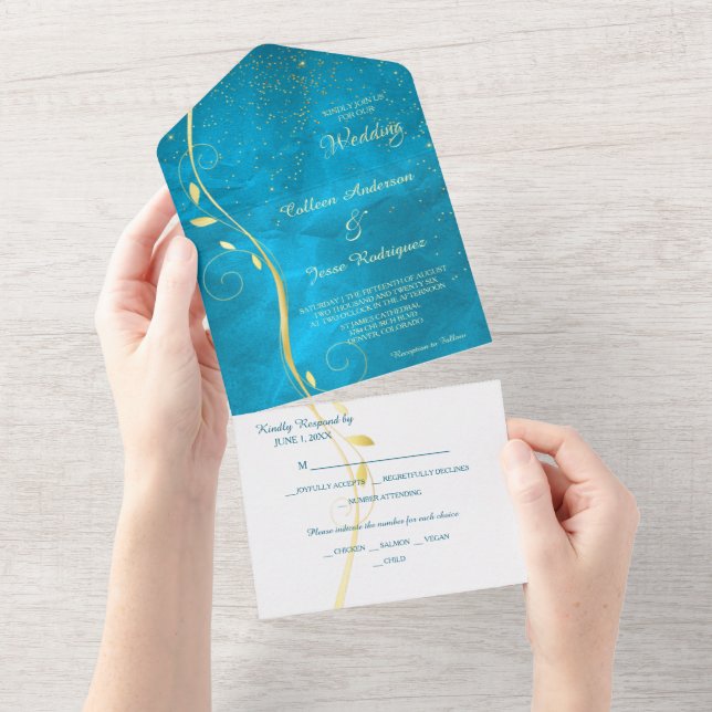 Mariage de Modèle photo bleu Turquoise pour feuill (Déchirure)