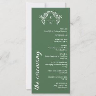 Mariage de monogramme de couronne verte de fougère