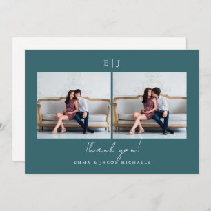 Mariage de monogramme Merci photo Turquoise