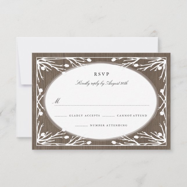 Mariage de Monogramme rustique de pays RSVP (Devant)
