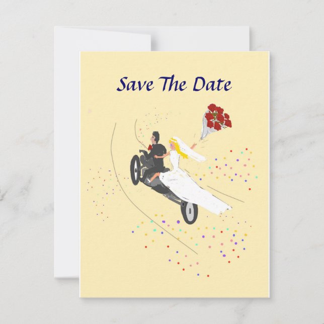 Mariage de motard, carte de sauvegarde de date (Devant)