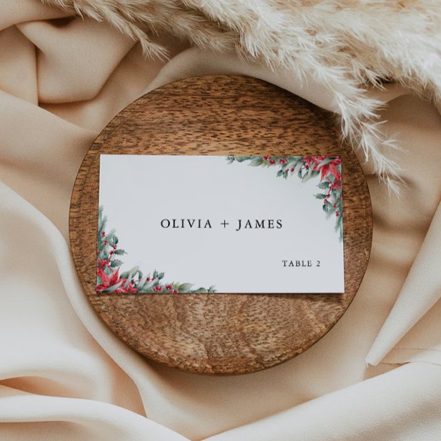 Mariage de Noël Cartes de Place Modèle (Christmas Wedding Place Cards Template
)