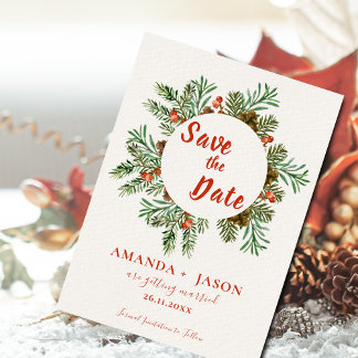 Mariage de Noël des Berries rouges rustiques Sauve