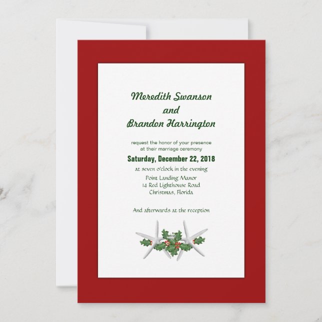 Mariage de Noël en Tropiques Invitations personnal (Devant)