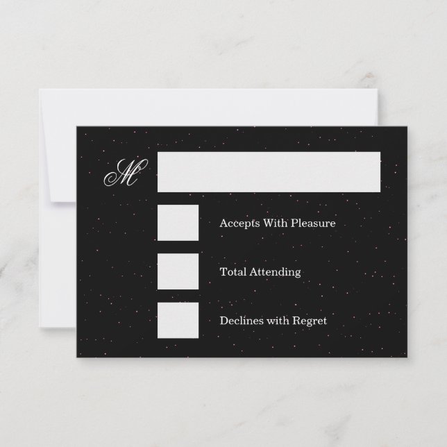 Mariage de Noël étincelant RSVP rose (Devant)