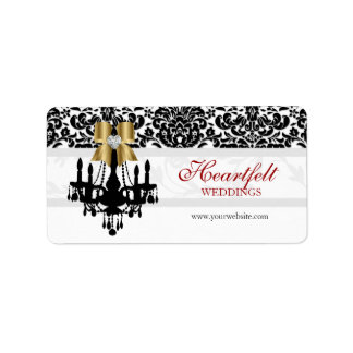 Mariage de Noël Étiquette Bijou Bow Coeur Chandeli