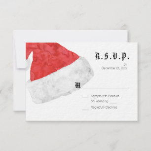 Mariage de Noël moderne Red Santa Hat RSVP