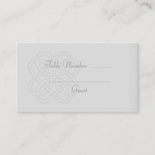 Mariage de noeud celtique gris Table Place Cartes (Devant)