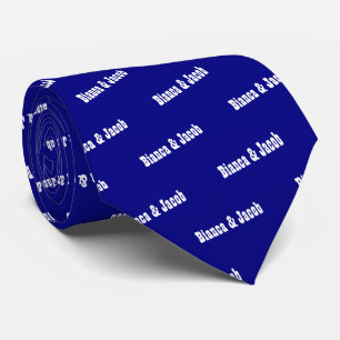 Mariage de noms bleu marine Cravate