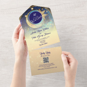 Mariage De Nuit Starry All In One Invitation