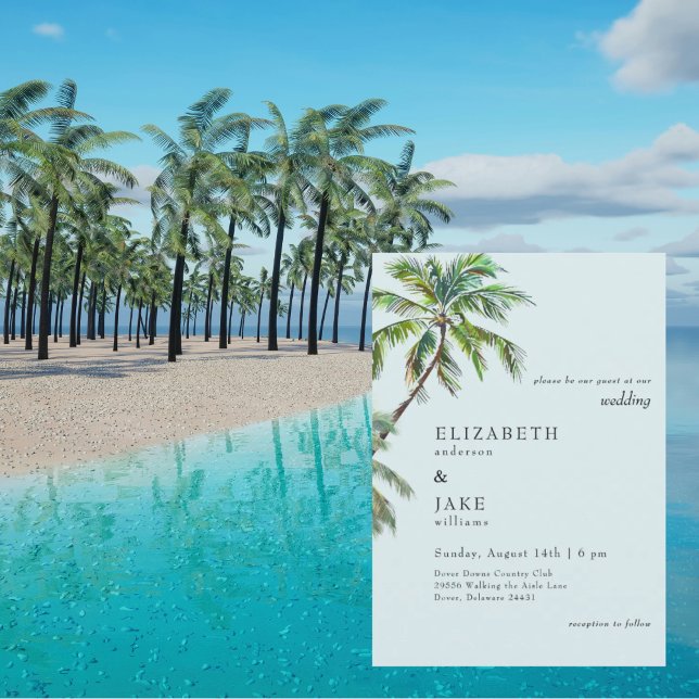 Mariage de palmier à feuillage tropical de la mer (Créateur téléchargé)