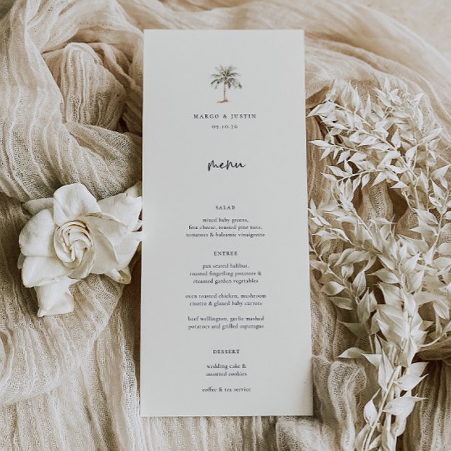 Mariage de palmiers tropicaux Menu et Merci (Créateur téléchargé)