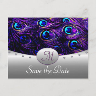 Mariage de paon violet Enregistrer les cartes de d