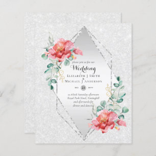 Mariage de Parties scintillant d'argent rouge à fa