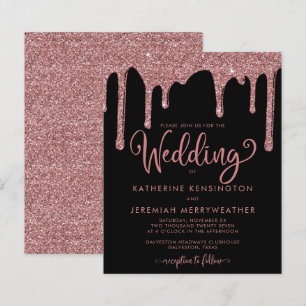 MARIAGE de Parties scintillant d'or Rose noir BUDG