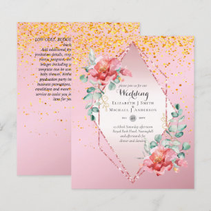 Mariage de Parties scintillant Red Floral Rose Gol