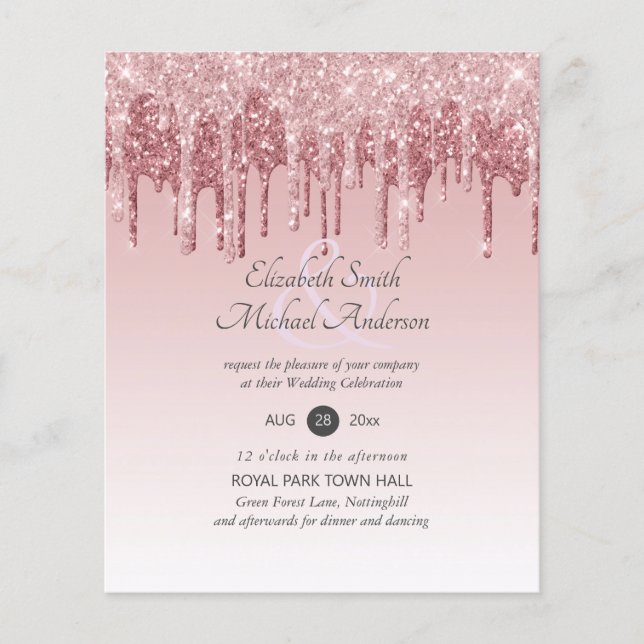 MARIAGE de Parties scintillant rose or Rose (Devant)