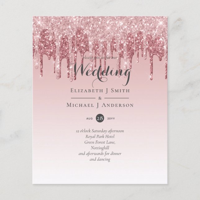 MARIAGE de Parties scintillant rose or Rose (Devant)