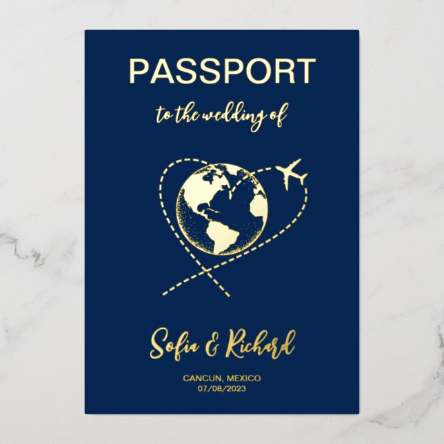 Mariage de passeport Destination Gold World Carte  (Recto)
