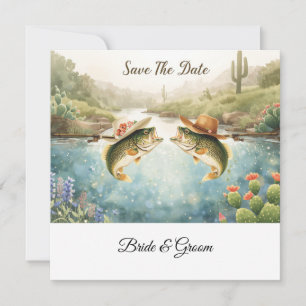 Mariage de pêche au Texas Enregistrer la date Cowb