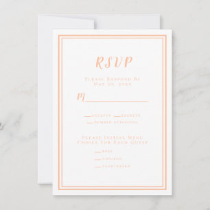 Mariage de pesage moderne RSVP Menu Réponses Encei