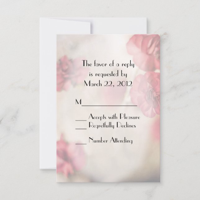 Mariage de petites fleurs roses RSVP (Devant)