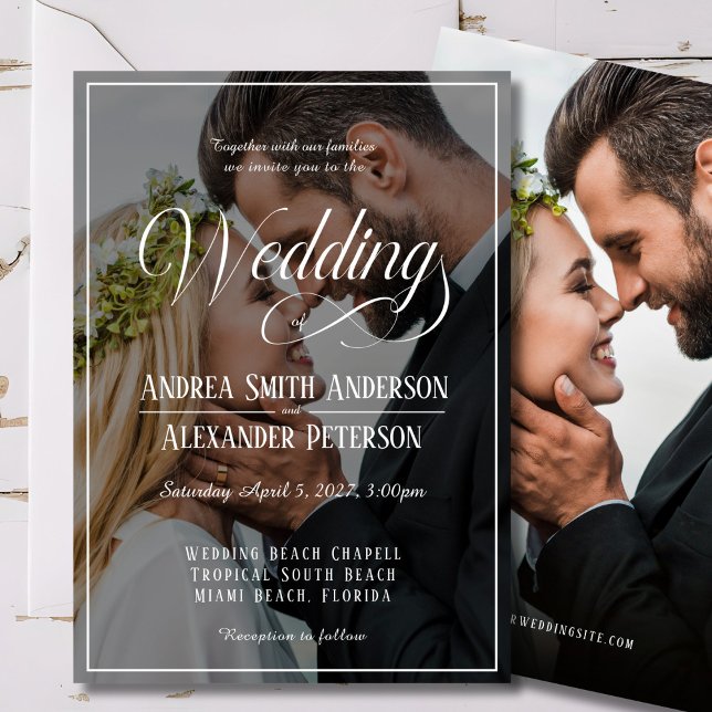 Mariage de photos Invitation à double face (Créateur téléchargé)