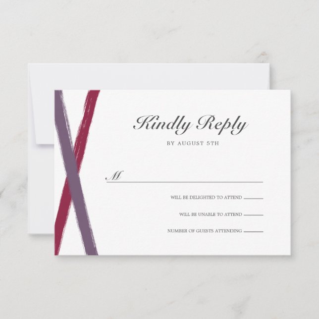 Mariage de pinceaux modernes RSVP | Lavender Berry (Devant)