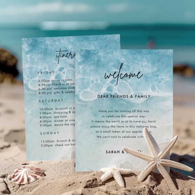 Mariage de plage Bienvenue Timeline Itinéraire (Créateur téléchargé)